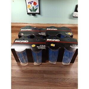 Vintage Ingrid Blue Striped Tumbler Cups Lot Of 16